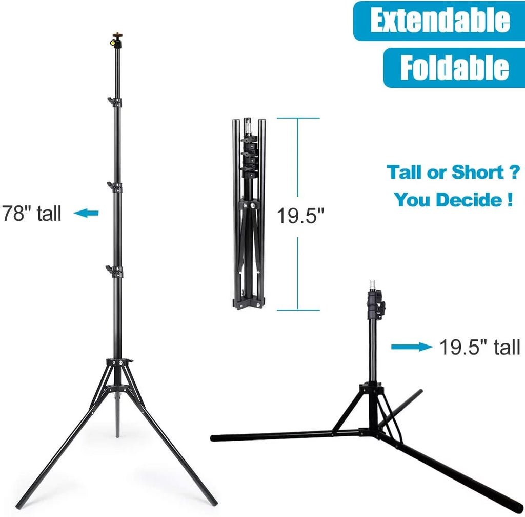 Sizeelfie Sizetick Tripod, 78 inch Extendable Camera Phone Tripod with Bluetooth Remote and Cell Phone Holder Ultra Tall