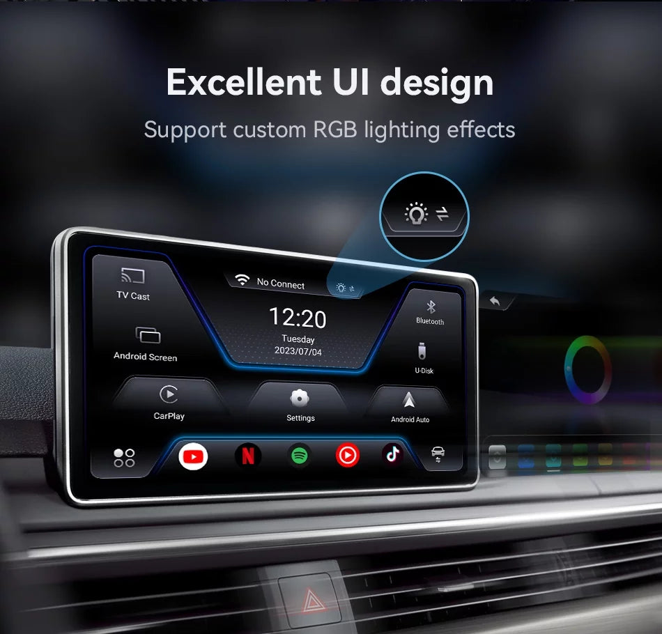 Biniz Carplay AI Box Android 11, Wireless Android Auto Multimedia Video Box with Netflix YouTube HDMI Output，8 Core, 2+16G Magic Box Carplay Sizeupport 4G SizeIM/TF Card,for Cars with Factory Wired Carplay