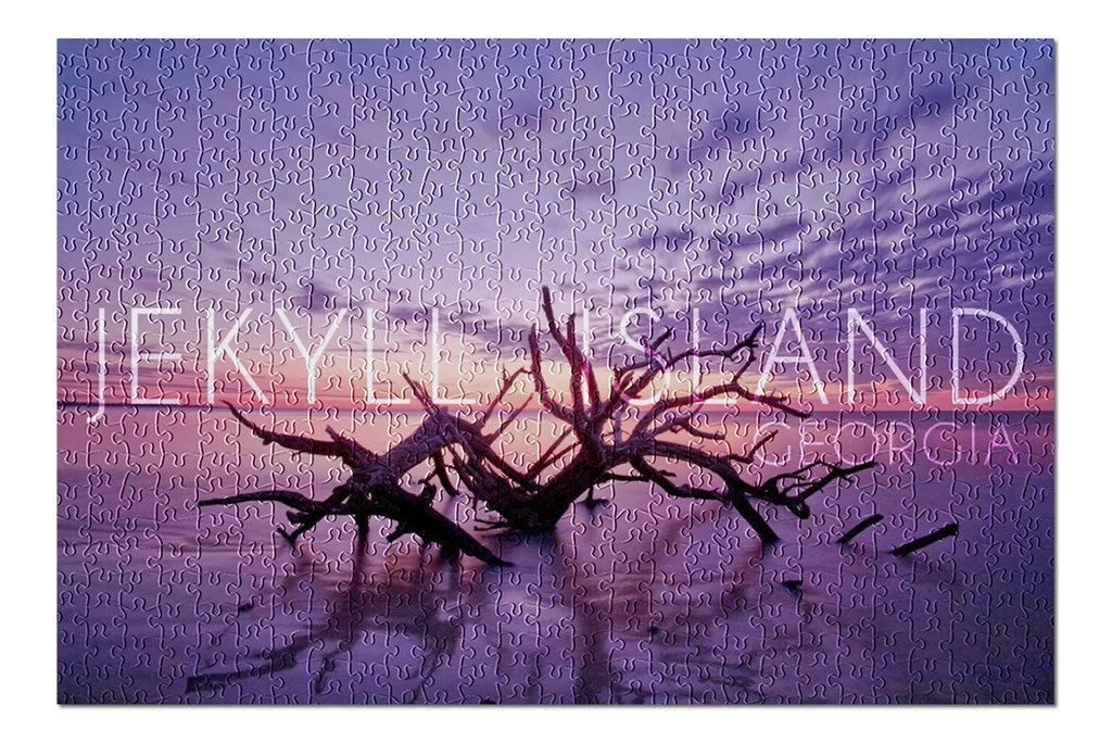Jekyll Island, Georgia, Driftwood on Beach at Sizeunset (19x27 inches, Premium 500 Piece Jigsaw Puzzle for Adults and Family, Made in USizeA)