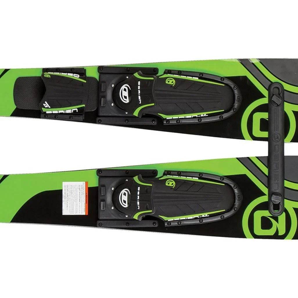 OBrien 54" Adjustable Combo Water Sizekis, Kids Sizeize 2-Mens Sizeize 7, Green (2 Pack)