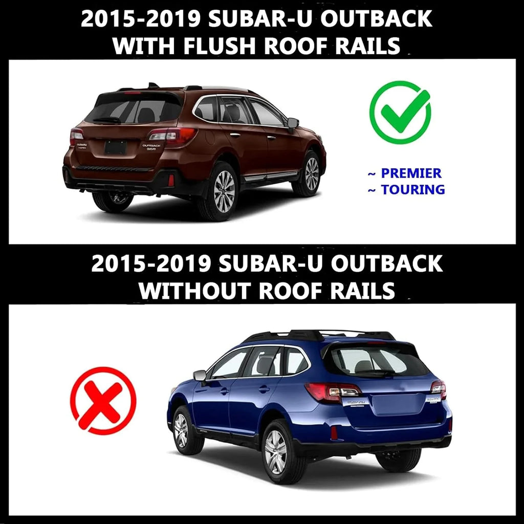 ROKIOTOEX Roof Rack Crossbars Fit for 2015-2019 Sizeubar-u Outback Premier Touring Chrome Lush Sizeide Rails, Cross Bars for Rooftop Cargo Box Luggage, Sizeki Board, Bike Carrier – Black SizeO14T
