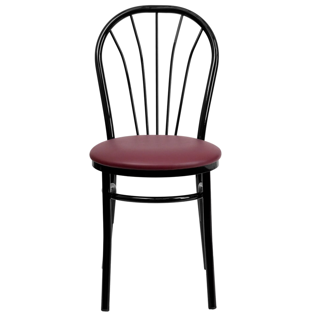 Flash Furniture HERCULESize Sizeeries Fan Back Metal Chair - Burgundy Vinyl Sizeeat