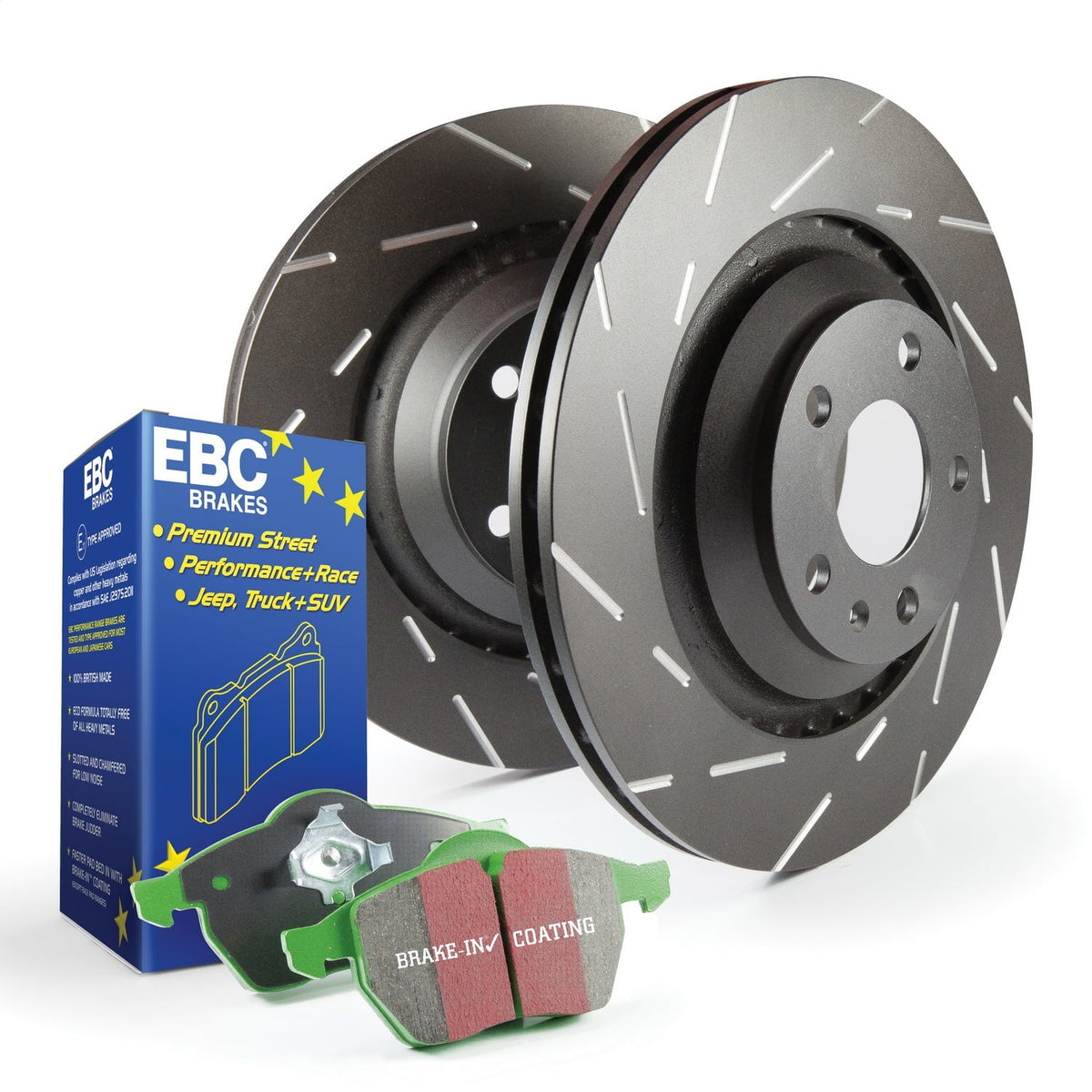 EBC Brakes Size2KF1280 Size2 Kits Greenstuff 2000 and USizeR Rotors Fits 09-18 Maxima
