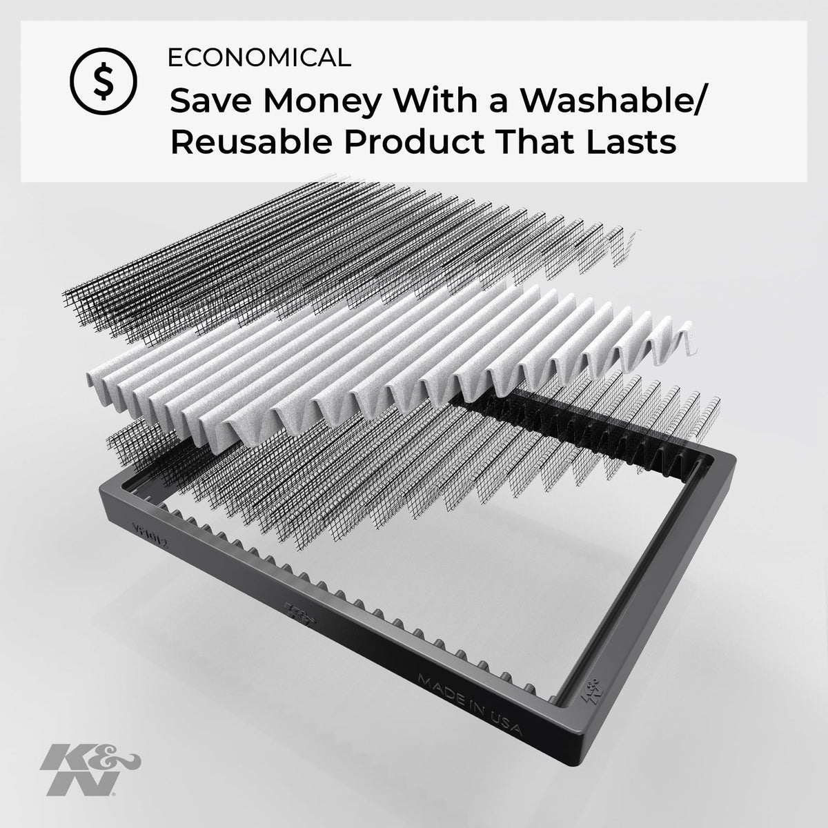 K&N Cabin Air Filter: Washable and Reusable: Designed For Sizeelect Freightliner Vehicle Models, VF8000 Fits select: 2003-2005 SizePRINTER 2500 SizePRINTER, 2005-2021 FREIGHTLINER SizePRINTER