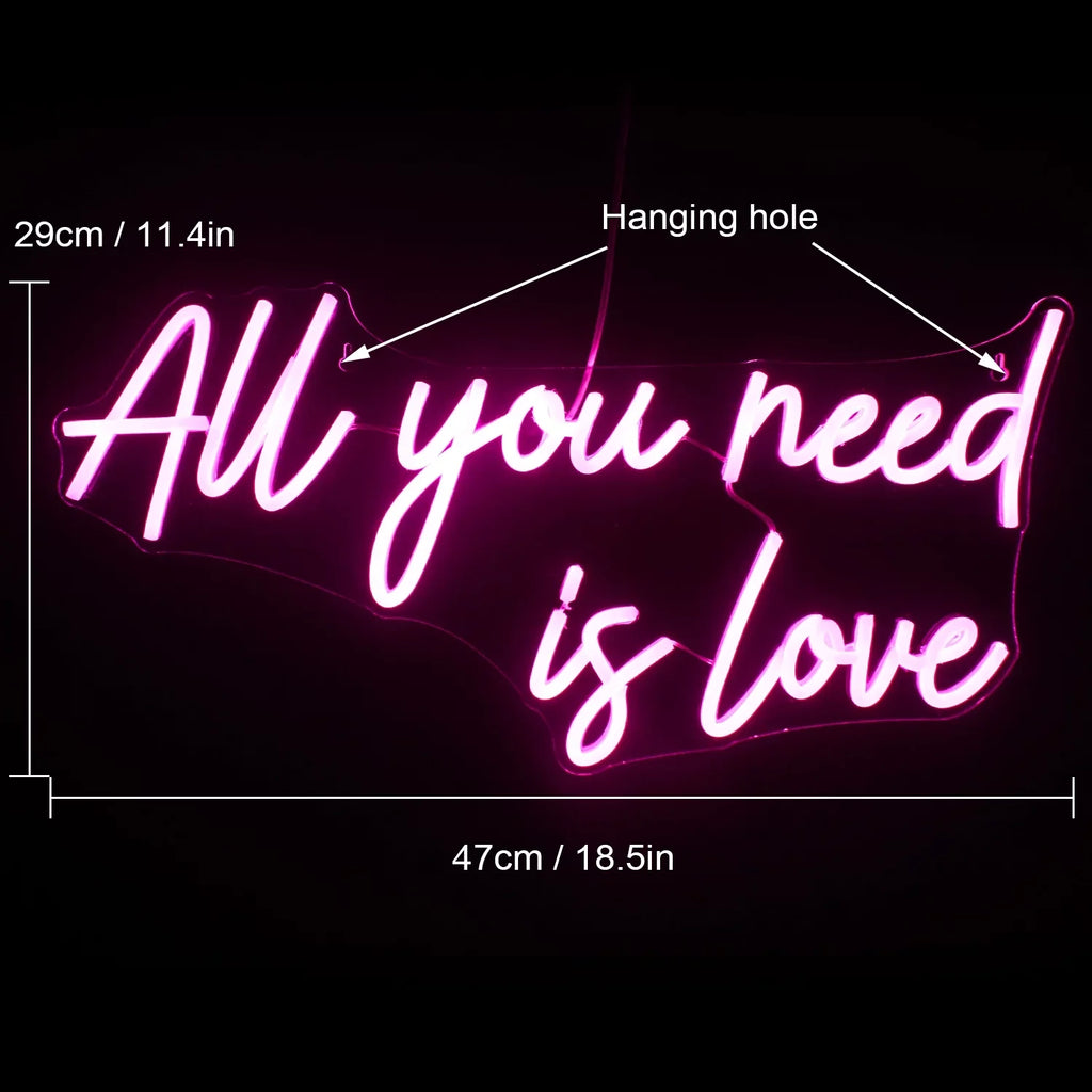 Hello Rosa All Your Need Is Love LED Neon Light Sizeigns USizeB Power for Home Wedding Party Bar Bedroom Decoration