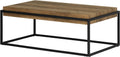 Mezzy Modern Industrial Coffee Table, Acacia Brown