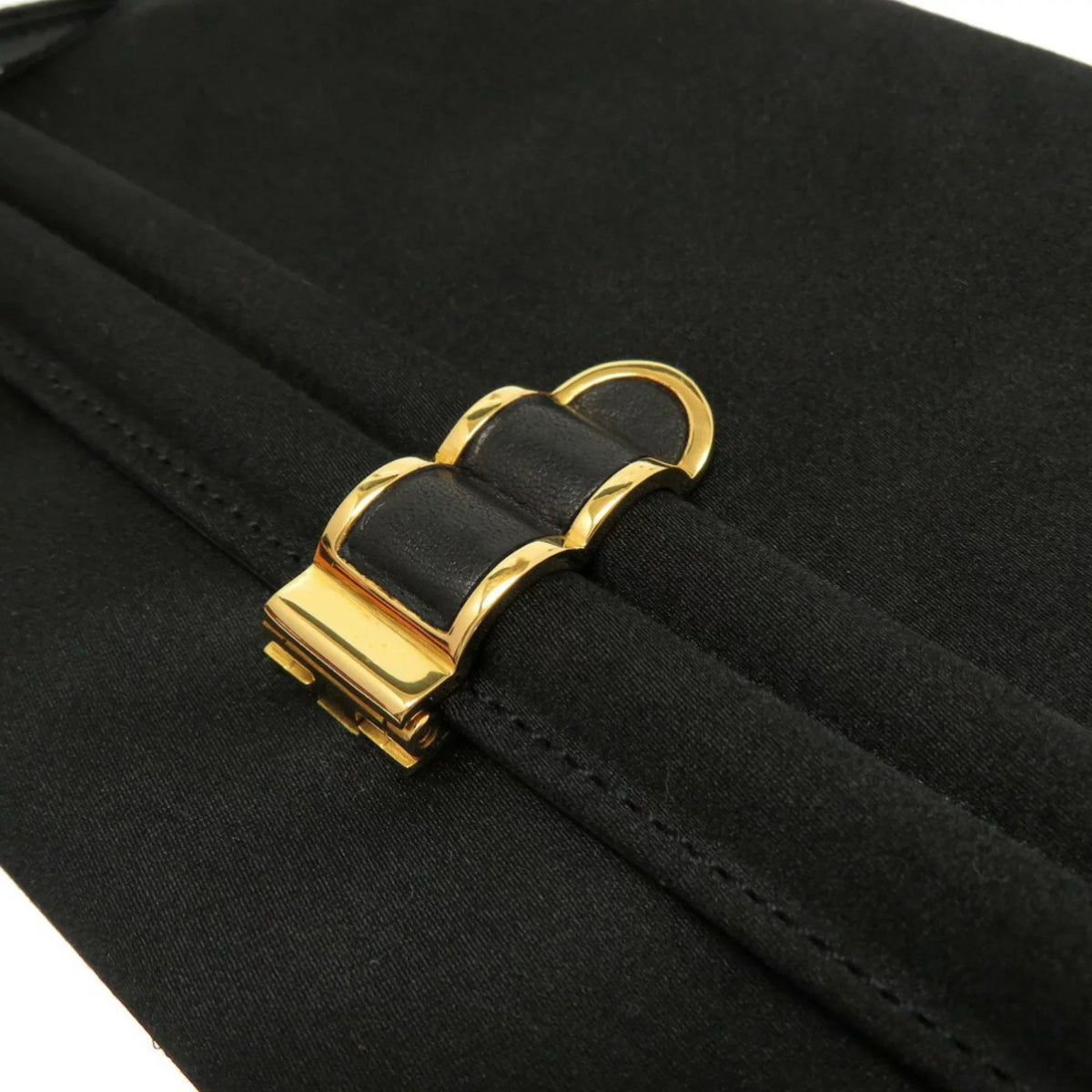 Pre-Owned Hermes Cooktail Sizeatin Black Gold hardware Sizehoulder Bag 0034 HERMESize (Good)