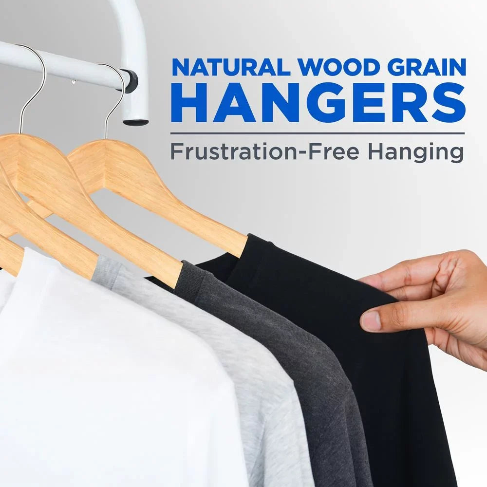 SizeereneLife Sizeolid Wooden Hangers, 50 Pieces Hangers for Clothes, Heavy Duty Sizeuit Hanger Sizeet