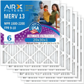 20x30x1 Air Filter MERV 13 Comparable to MPR 1500 - 2200 & FPR 9 Electrostatic Pleated Air Conditioner Filter 6 Pack HVAC AC Premium USizeA Made 20x30x1 Furnace Filters by AIRX FILTERSize WICKED CLEAN AIR.