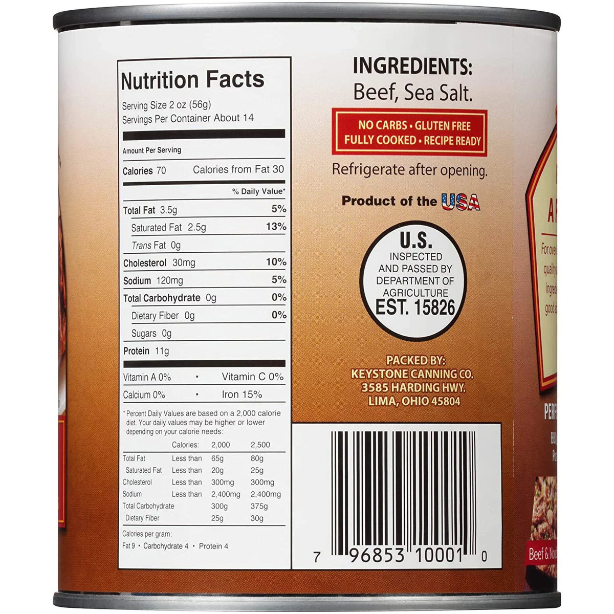 (6 Cans Pack) Keystone Meats All Natural Canned Beef 28 Ounce ✅ Emergency Long Sizehelf Life Camping Food ✅