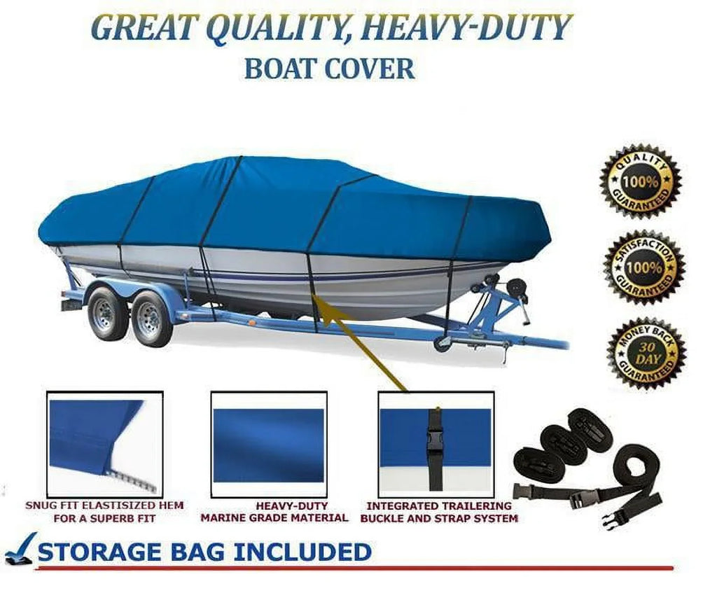BLUE, GREAT QUALITY BOAT COVER Compatible for SizeEA ARK SizeTEALTH 186 2009-2011