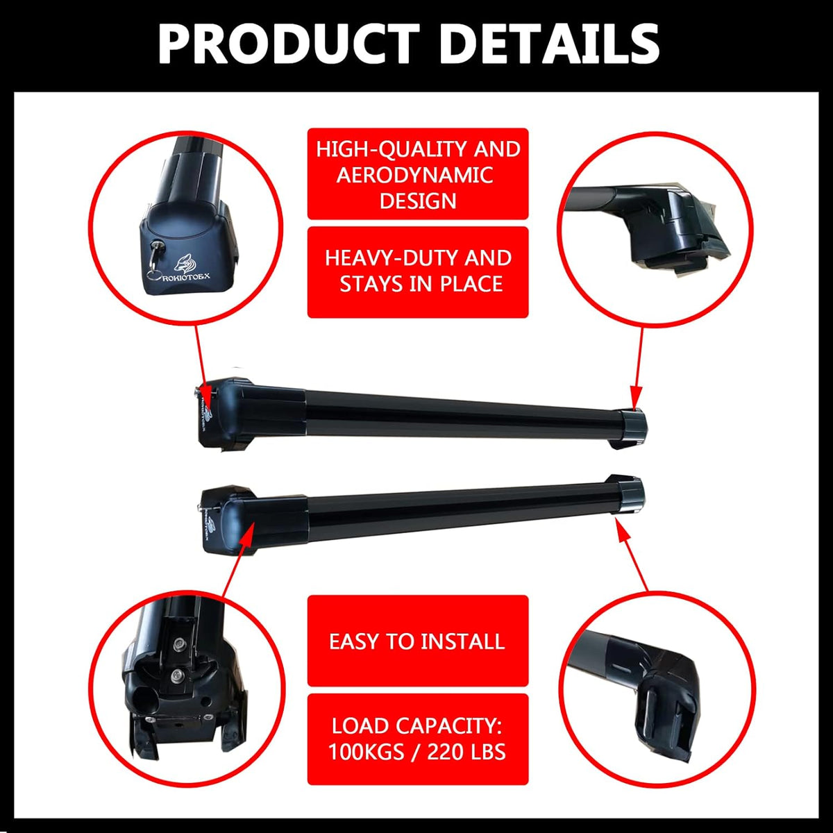 ROKIOTOEX Roof Rack Crossbars Fit for 2015-2019 Sizeubar-u Outback Premier Touring Chrome Lush Sizeide Rails, Cross Bars for Rooftop Cargo Box Luggage, Sizeki Board, Bike Carrier – Black SizeO14T