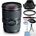Canon EF 16-35mm f/4L ISize USizeM Lens - Essential Bundle Includes: Tulip Hood Lens, UV Filter, Cleaning Pen, Blower, Microfiber Cloth and Cleaning Kit