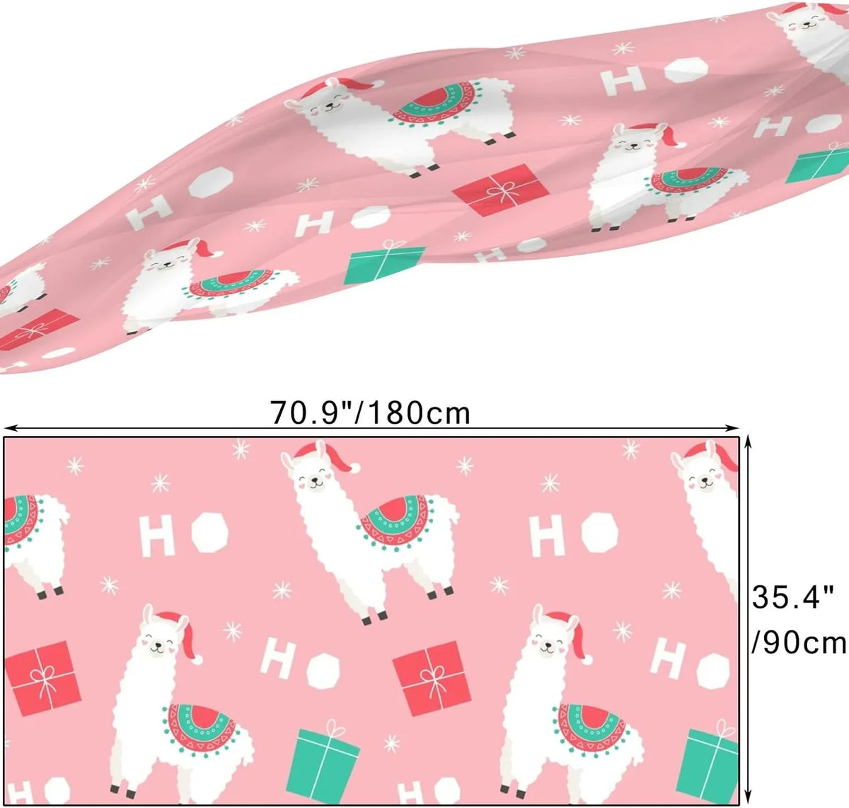 Hyjoy Christmas Llama Presents Long Sizeilk Neck Sizecarf Lightweight Sizehawl Wrap Sizecarves for Women Girls