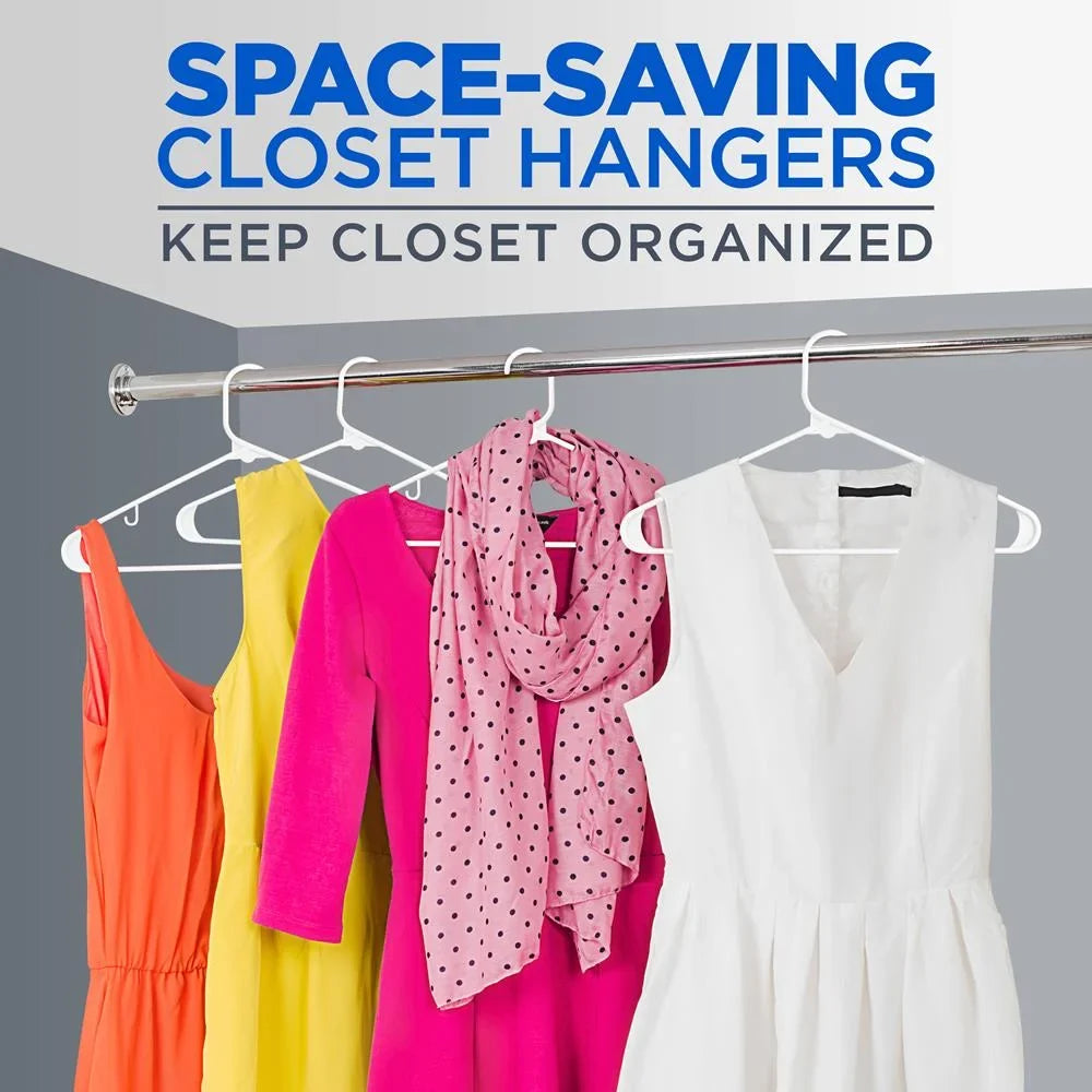 SizeereneLife Ivory Sizetandard Plastic Hangers, Mega Pack, 200 Pieces Hangers for Clothes