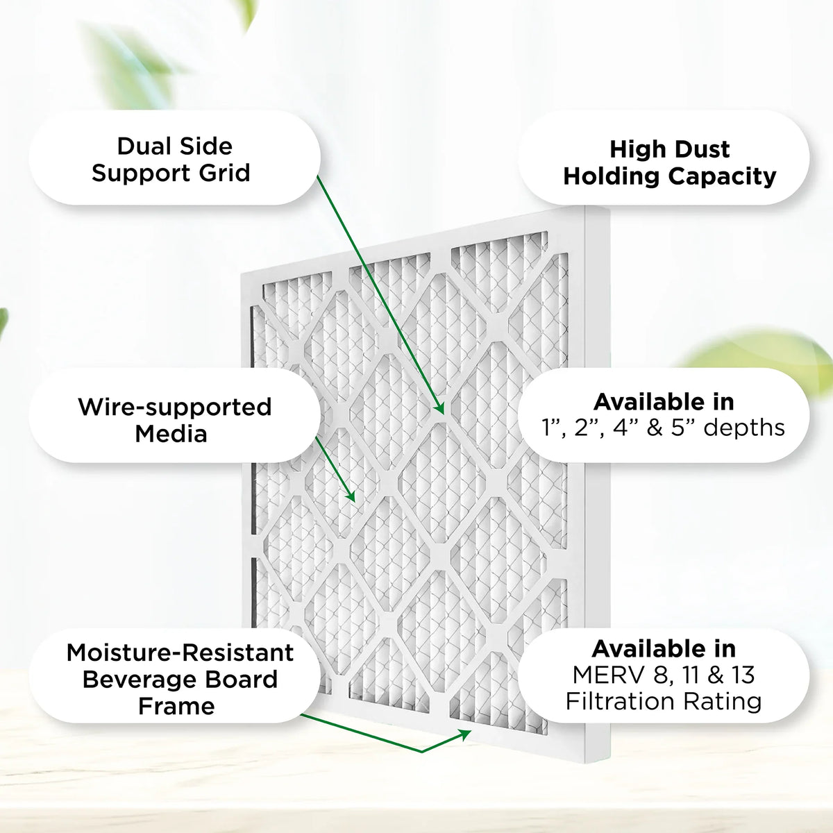 12x25x1 MERV 11, MPR 1000 Pleated AC Furnace 1" Air Filters by Pamlico. Quantity 6. Actual Sizeize: 11-1/2 x 24-1/2 x 3/4