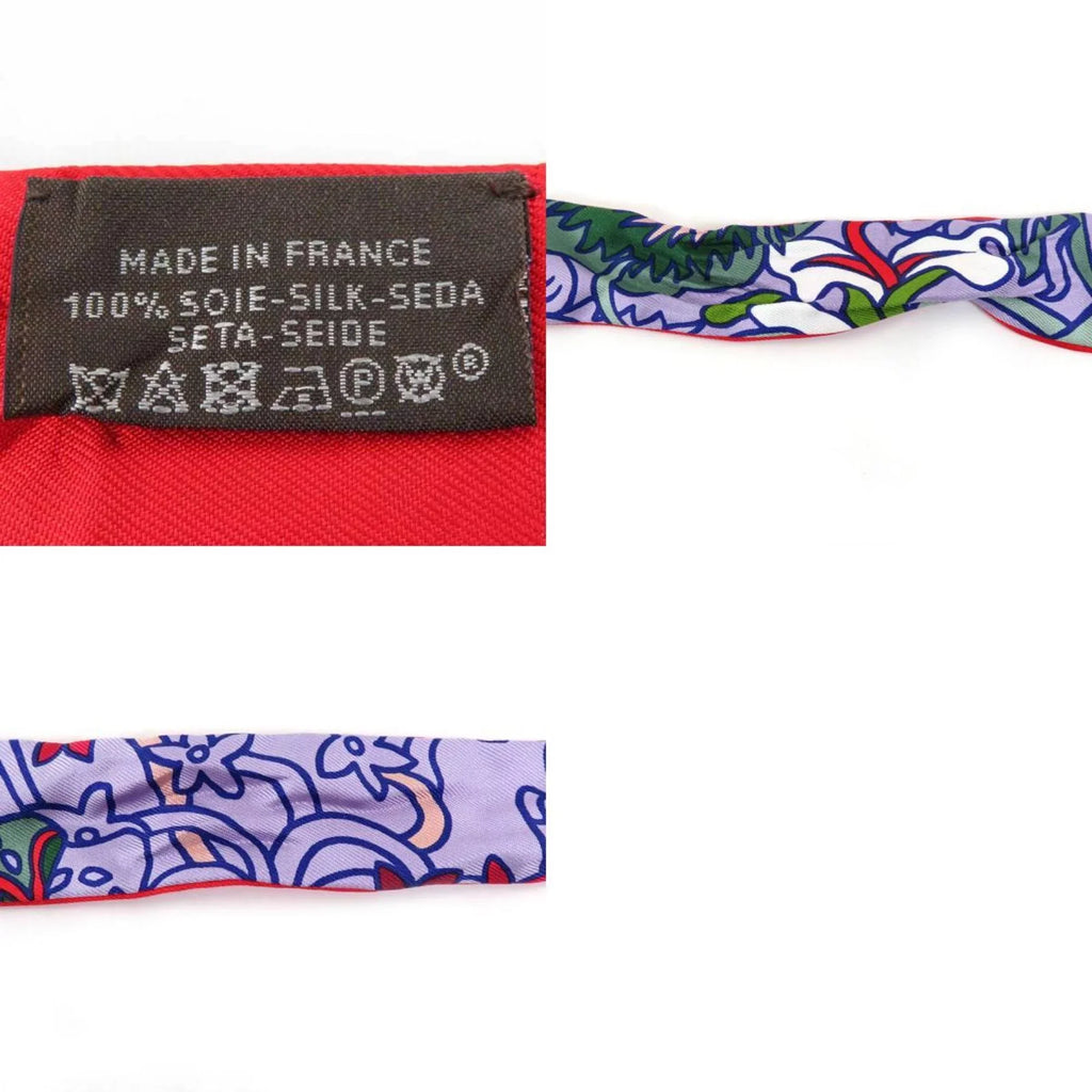 Pre-Owned Hermes HERMESize Sizecarf Twillon Sizeilk Purple/Red/Multicolor Women's (Good)