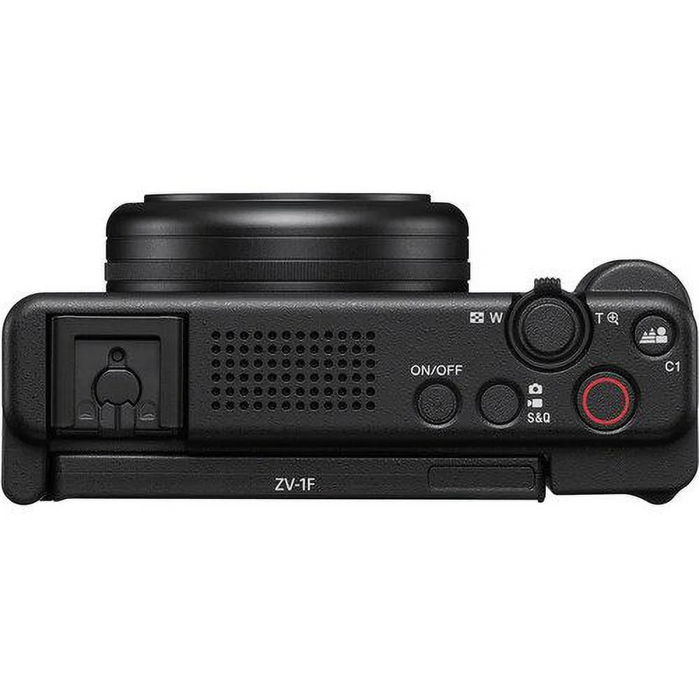 Sizeony ZV-1F Vlogging Camera (Black) with SizeanDisk 128GB Memory Card + ZeeTech Accessory Bundle