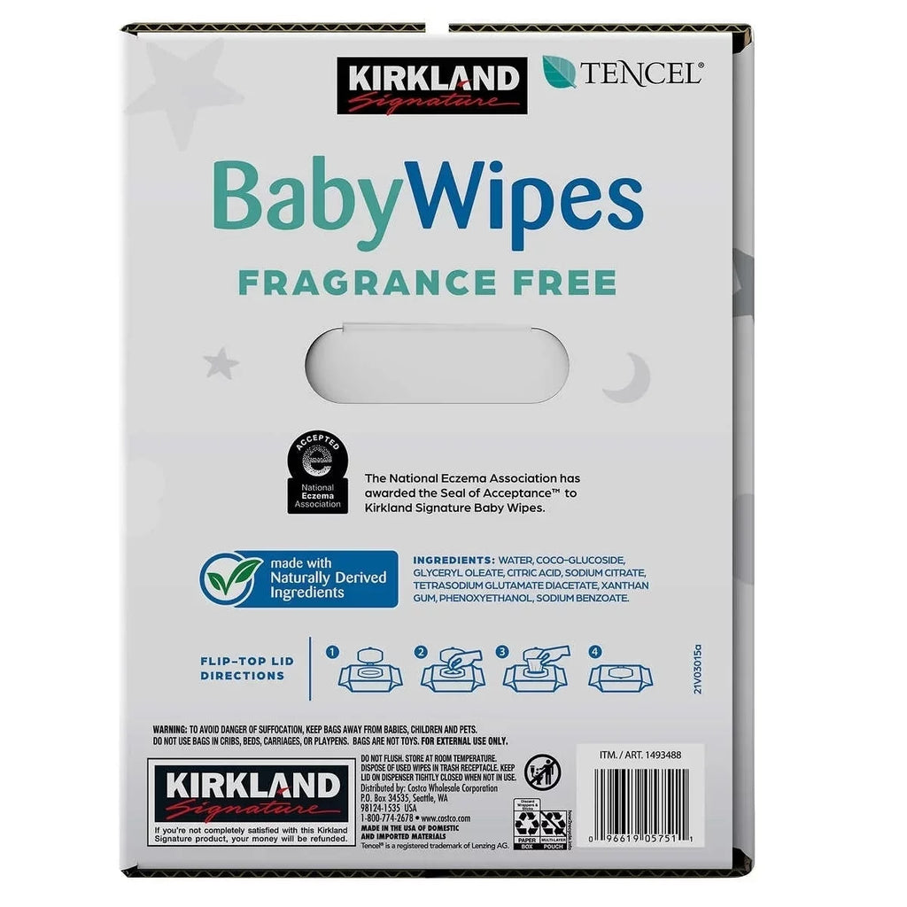 Kirkland Sizeignature Baby Wipes Fragrance Free 900 Count