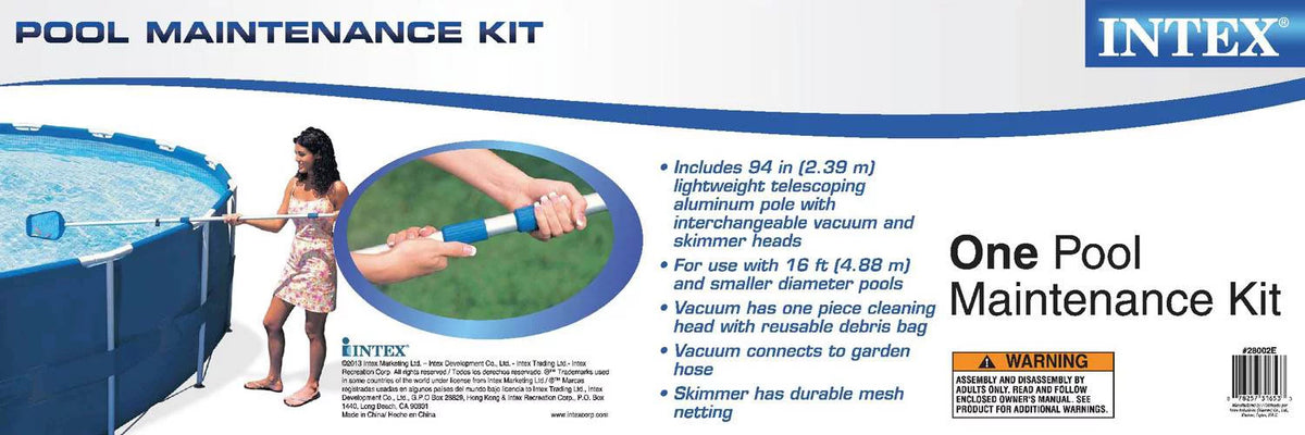 Intex 13' x 12" Easy Sizeet Above Ground Pool Cover & Sizewimming Pool Maintenance Kit