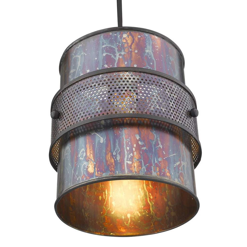 HomeRoots 398260 10.75 x 8 x 8 in. Ryker 1-Light Bronze Patina Pendant