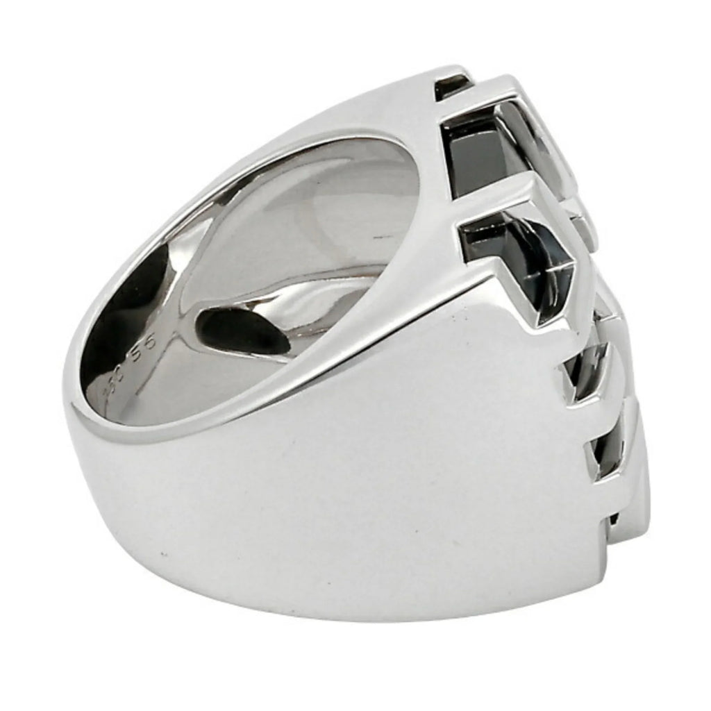 Pre-Owned Cartier Kiss of the Dragon Tiger Eye K18WG Ivory Gold Ring (Good)