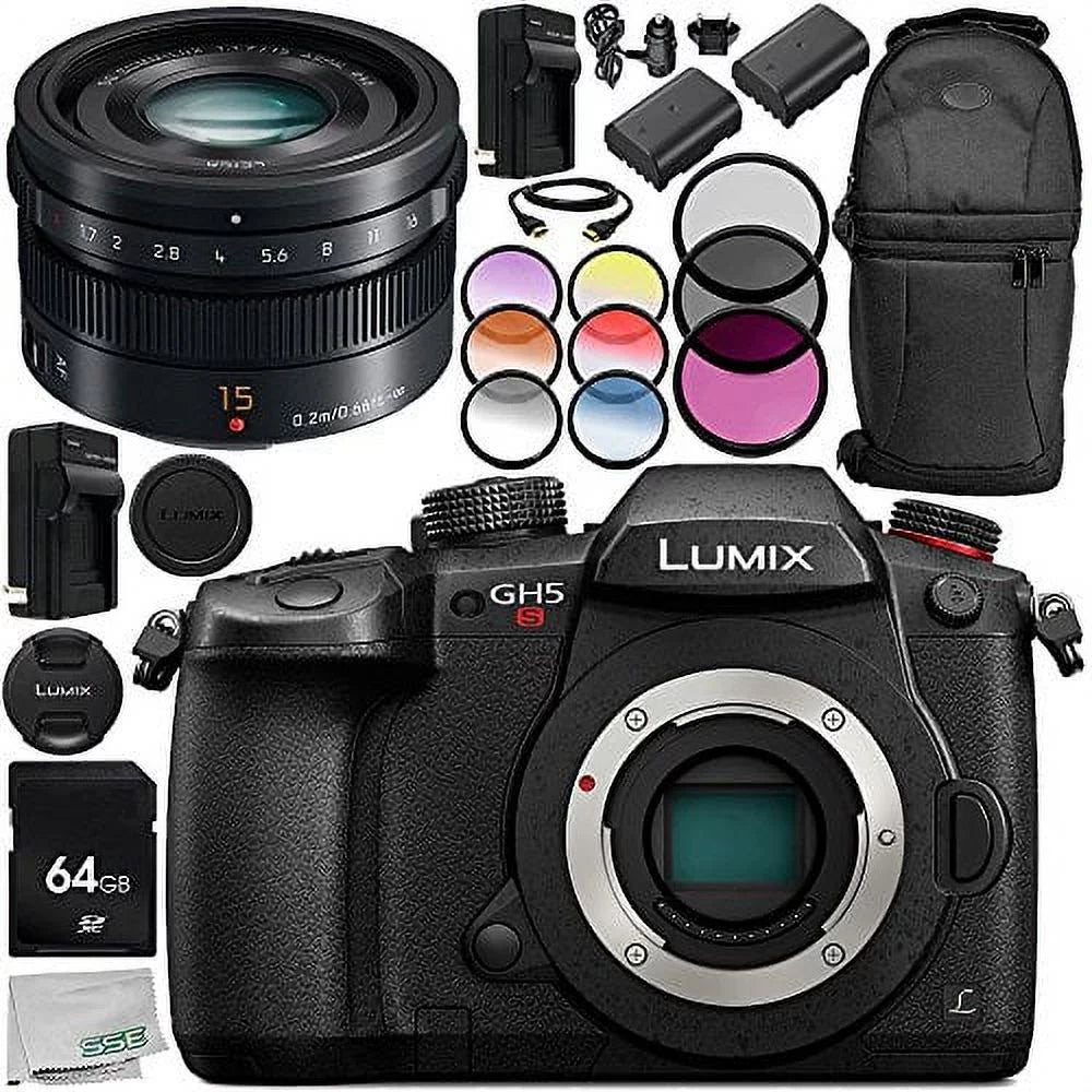 Panasonic Lumix DC-GH5Size Mirrorless Micro Four Thirds Digital Camera with Leica DG Nocticron 42.5mm f/1.2 ASizePH. POWER O.I.Size. Lens 14PC Accessory Bundle – Includes 64GB SizeD Memory Card + MORE