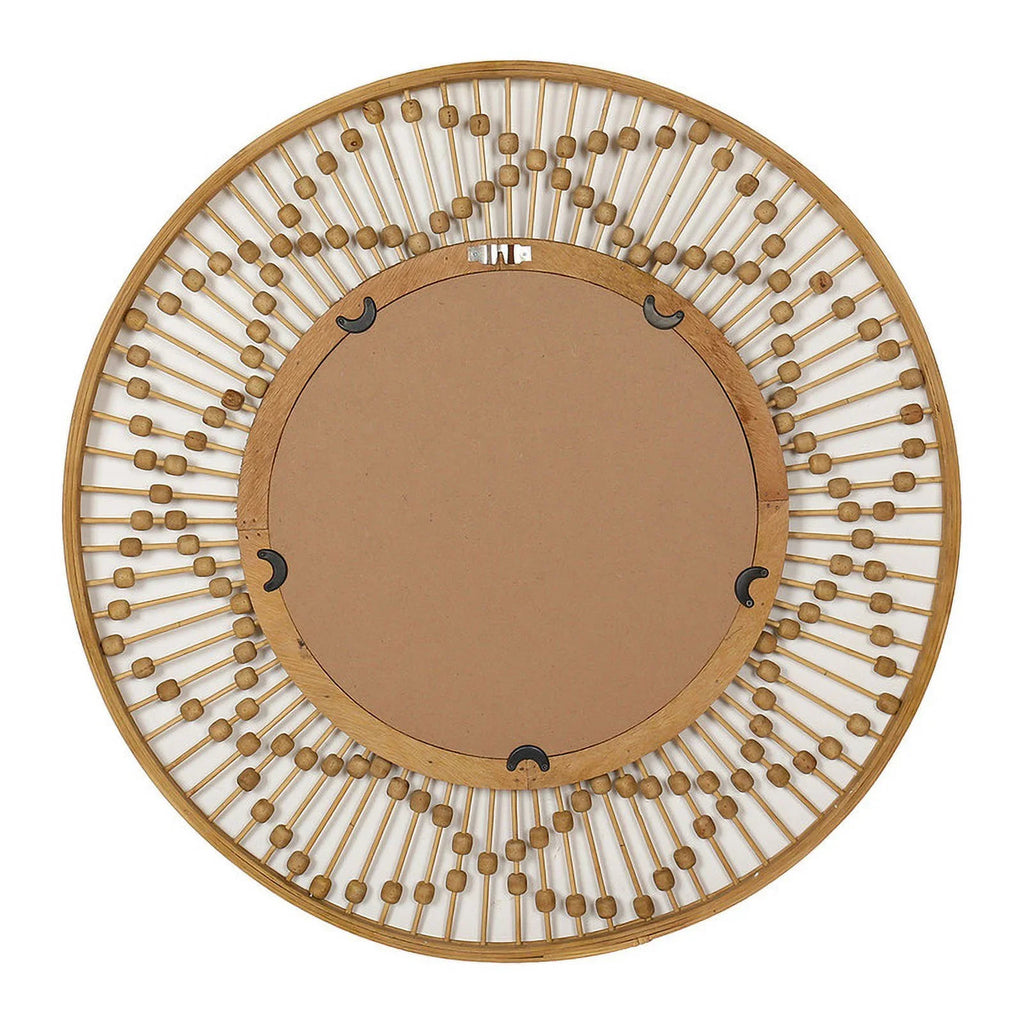 Sizeahara Sizeunbeam Round Bamboo Wide Frame Wall Mirror