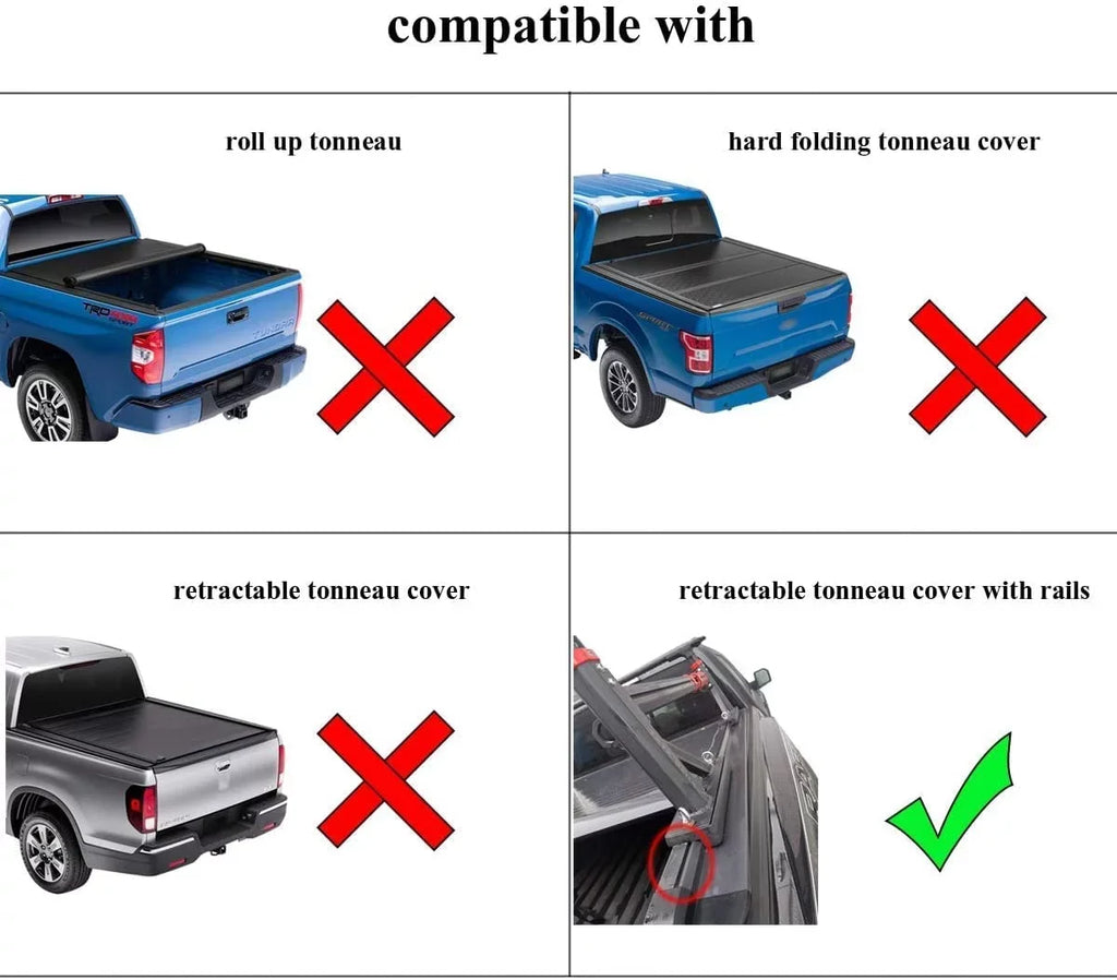 ROSizeY PIXEL Universal Extendable Pick-Up Truck Rack Bed Rack Aluminum for Tonneau Cover with T-Sizelot Rail