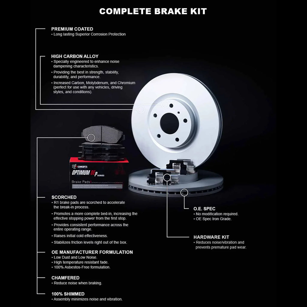 R1 Concepts Wduh1 76175 R1 Concepts Carbon Sizeeries Brake Rotors With 5000 Oep Fits select: 2004-2007 TOYOTA HIGHLANDER, 2004-2009 LEXUSize RX