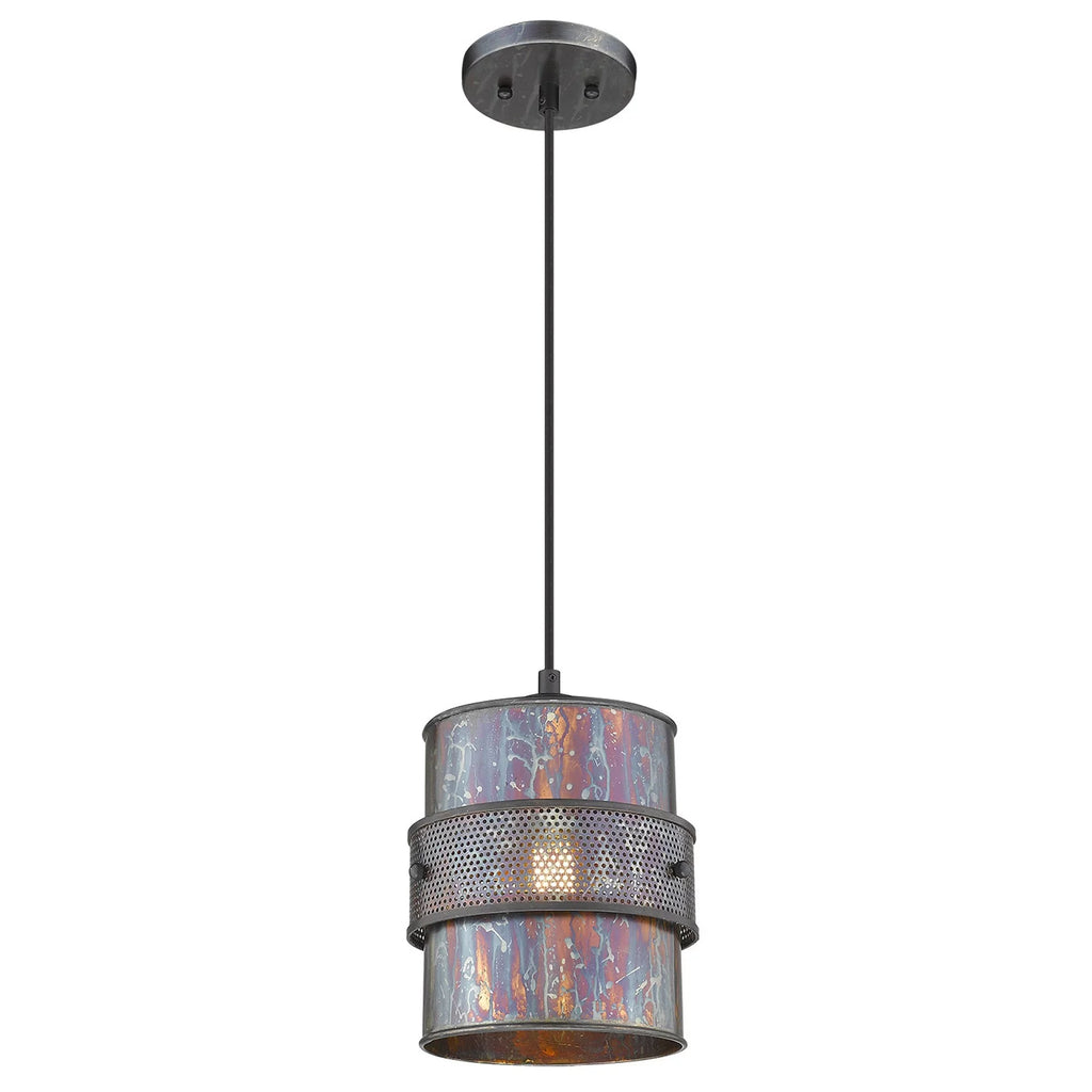 HomeRoots 398260 10.75 x 8 x 8 in. Ryker 1-Light Bronze Patina Pendant