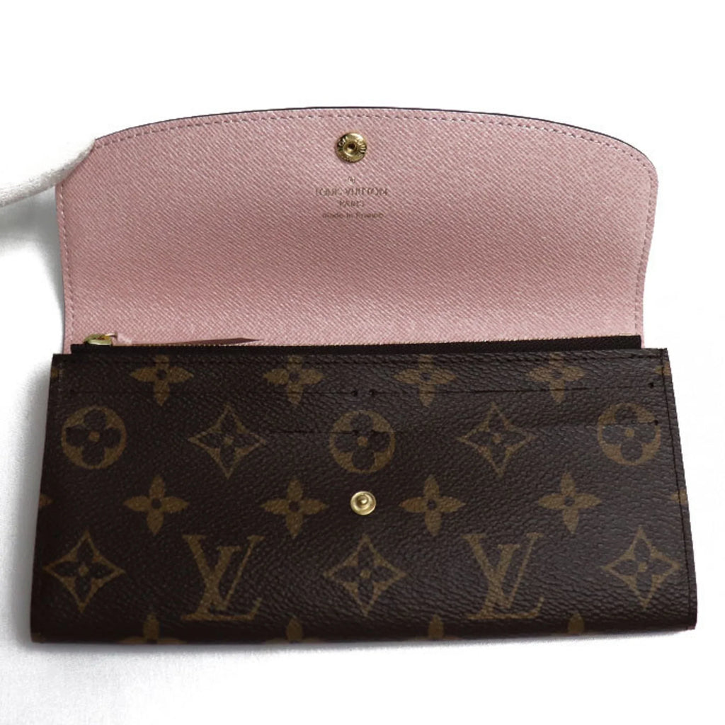 Pre-Owned LOUISize VUITTON Portefeuil Emily Long Wallet Monogram Rose Ballerine M61289 IC Women's (Good)