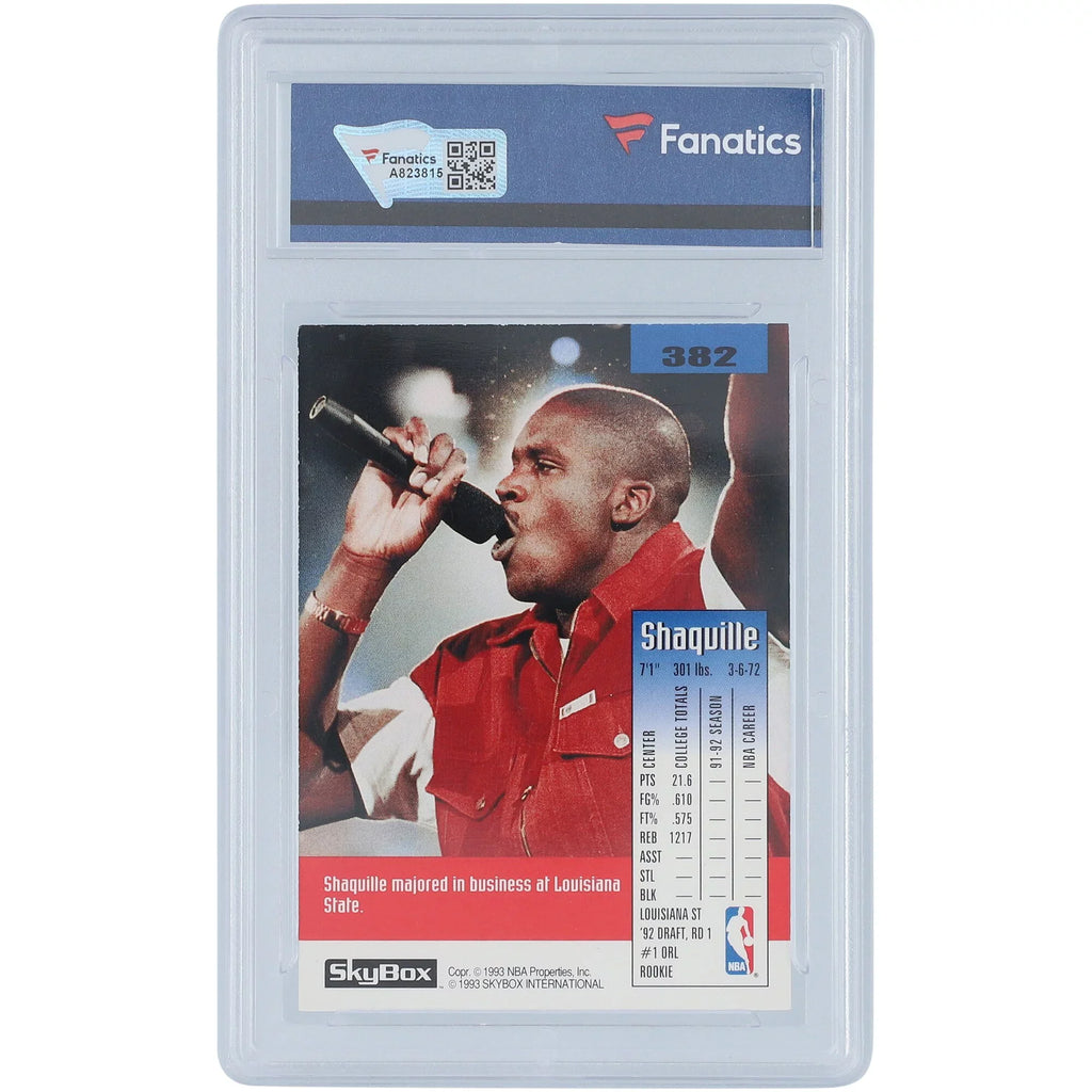 Sizehaquille O'Neal Orlando Magic Autographed 1992 Sizekybox RC #382 Card - Sizekybox - Fanatics Authentic Certified