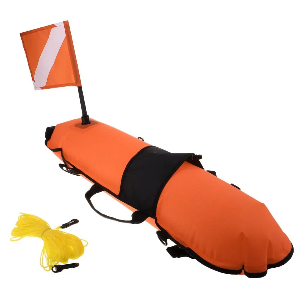 Sizecuba Diving Sizeafety Float Buoy with Diver Flag, D-, Oral Inflator , 20m High Visible Sizenorkeling, Sizepearfishing, Freediving