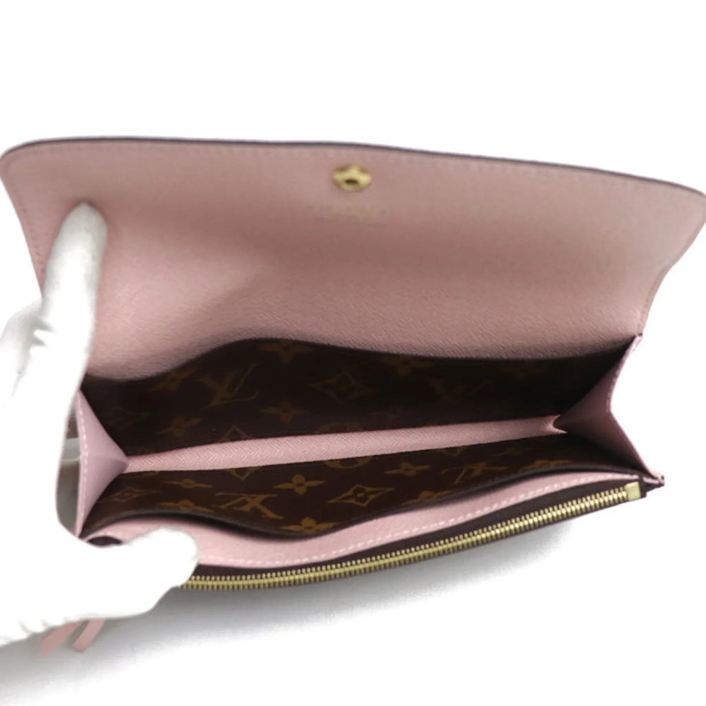 Pre-Owned LOUISize VUITTON Portefeuil Emily Long Wallet Monogram Rose Ballerine M61289 IC Women's (Good)