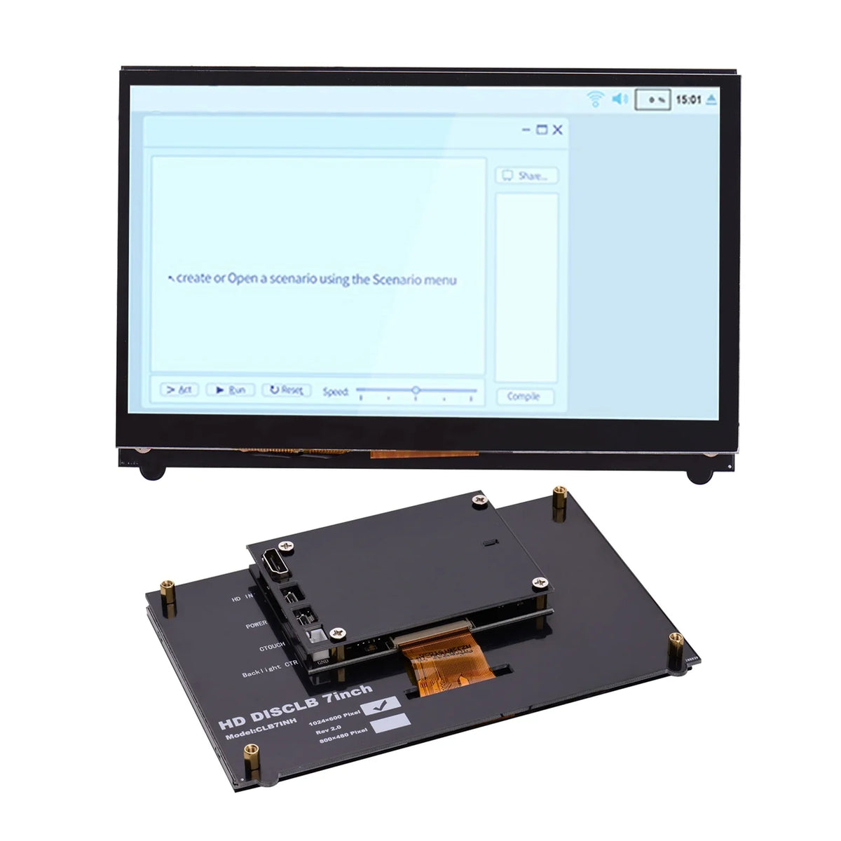 Pinnaco Touchscreen, 7 Inch IPSize Capacitive Display, Portable Tool with USizeB Interface for Raspberry Pi