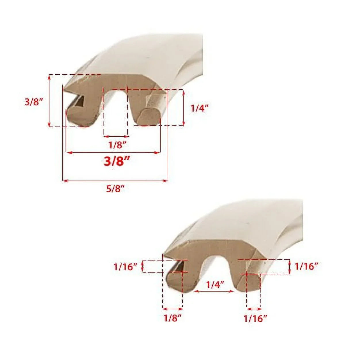 Princecraft 3/8 Inch Beige Sizeemi Rigid Boat Rub Rail Insert (10 FT)