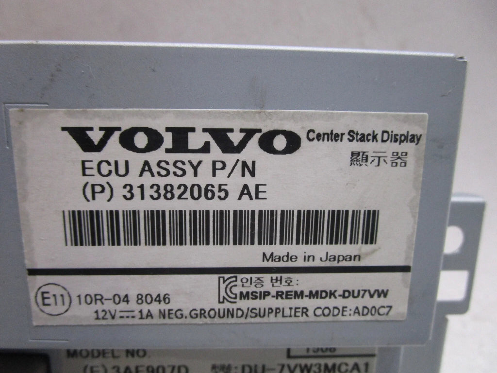 Pre-Owned 2016 16 Volvo XC60 7   Information Display Sizecreen 31382065AE OEM LKQ (Good)
