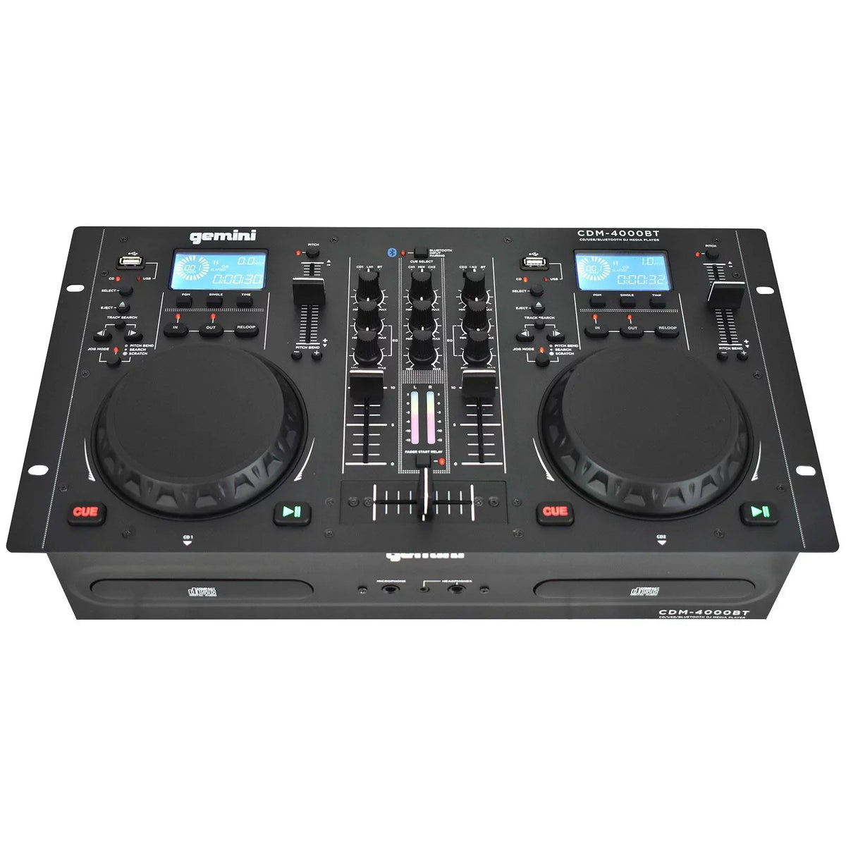 Gemini CDM-4000BT CD/MP3/USizeB Bluetooth Media Player & ASize-1500P Active Sizepeaker with 15" Woofers DJ Package