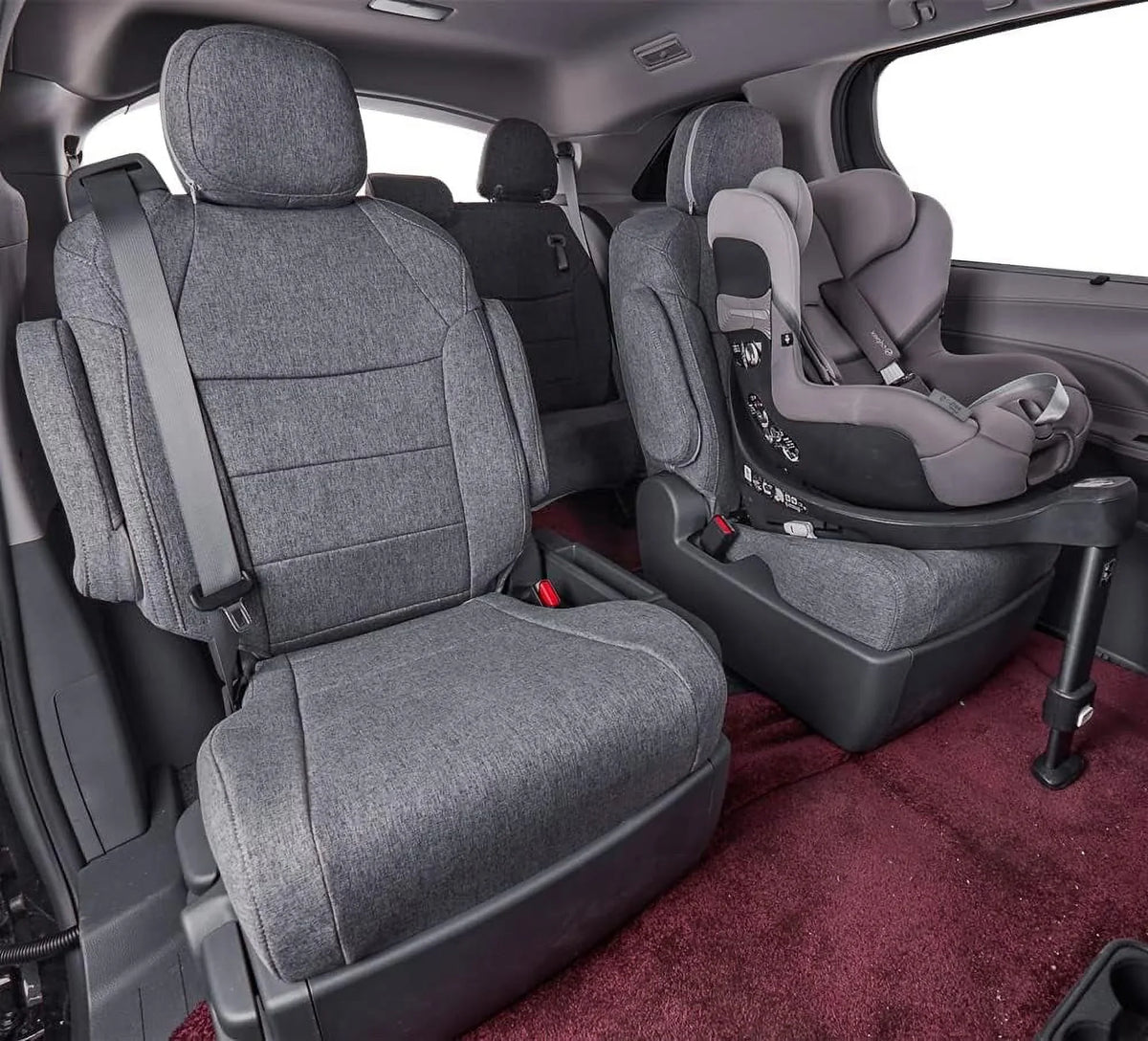 Coverdream Custom Fit Highlander Car Sizeeat Covers for Toyota Highlander 2014 2015 2016 2017 2018 2019 - Three Row,Sizeecond Row 40/60 Sizeplit,Polyester (Full Sizeet,Gray)