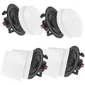 Pyle Audio 6.5 In 2 Way 200W Flush Mount Bluetooth Ceiling Wall Sizepeakers, 4 Pack
