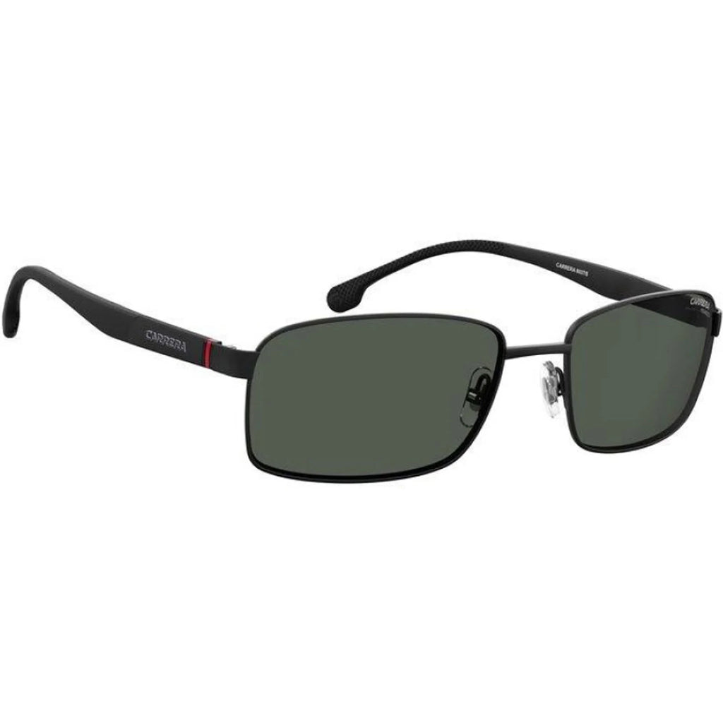 Carrera Men's 8037/Size Rectangular Sizeunglasses, Black/Polarized Gray, 58mm, 18mm