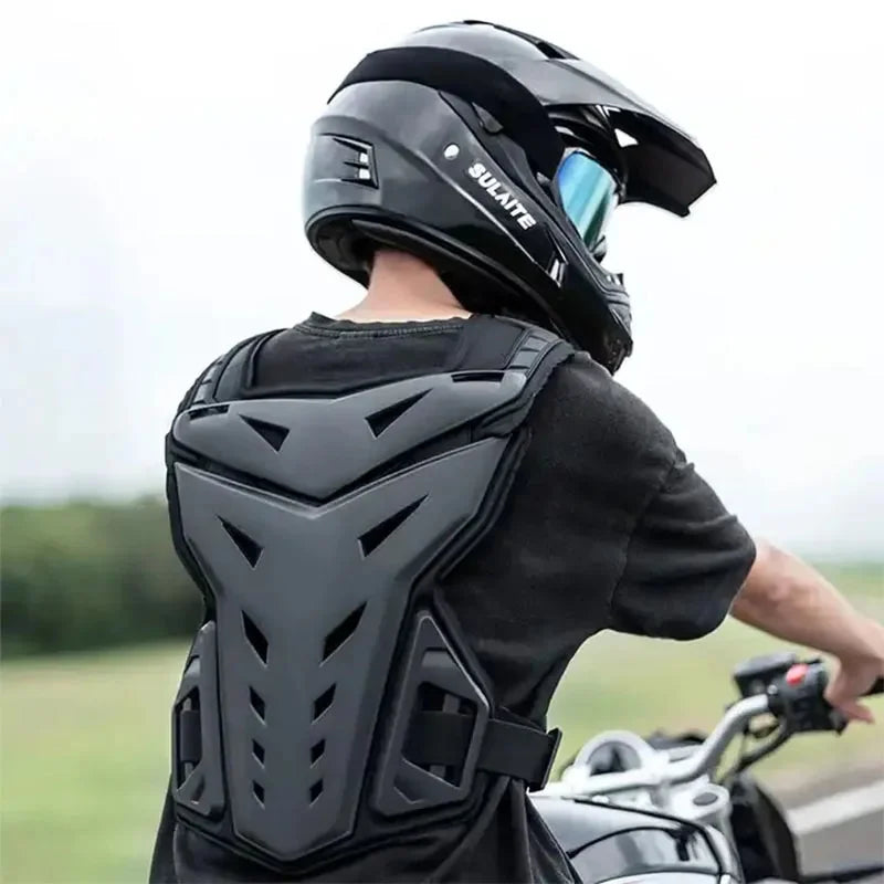 Motocross Body Armor Motorcycle Jacket Motocross Moto Vest Back Chest Protector Off-Road Dirt Bike Protective Gear Ivory