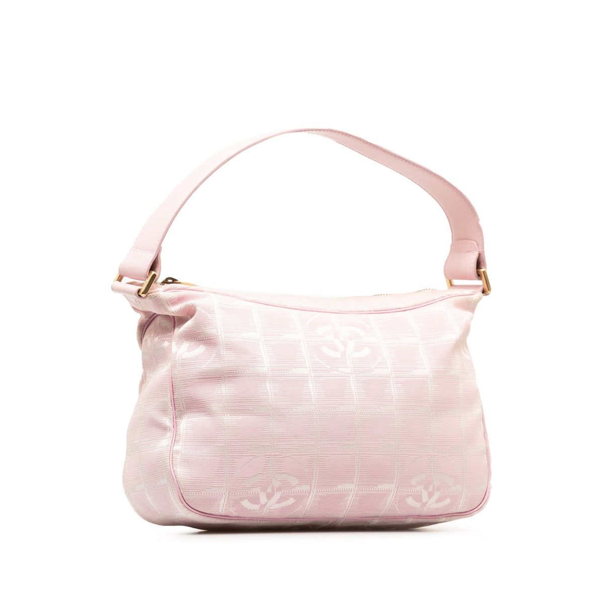 Pre-Owned Authenticated Chanel New Travel Line Handbag Nylon Fabric Pink Top HandleBag Unisex (Good)
