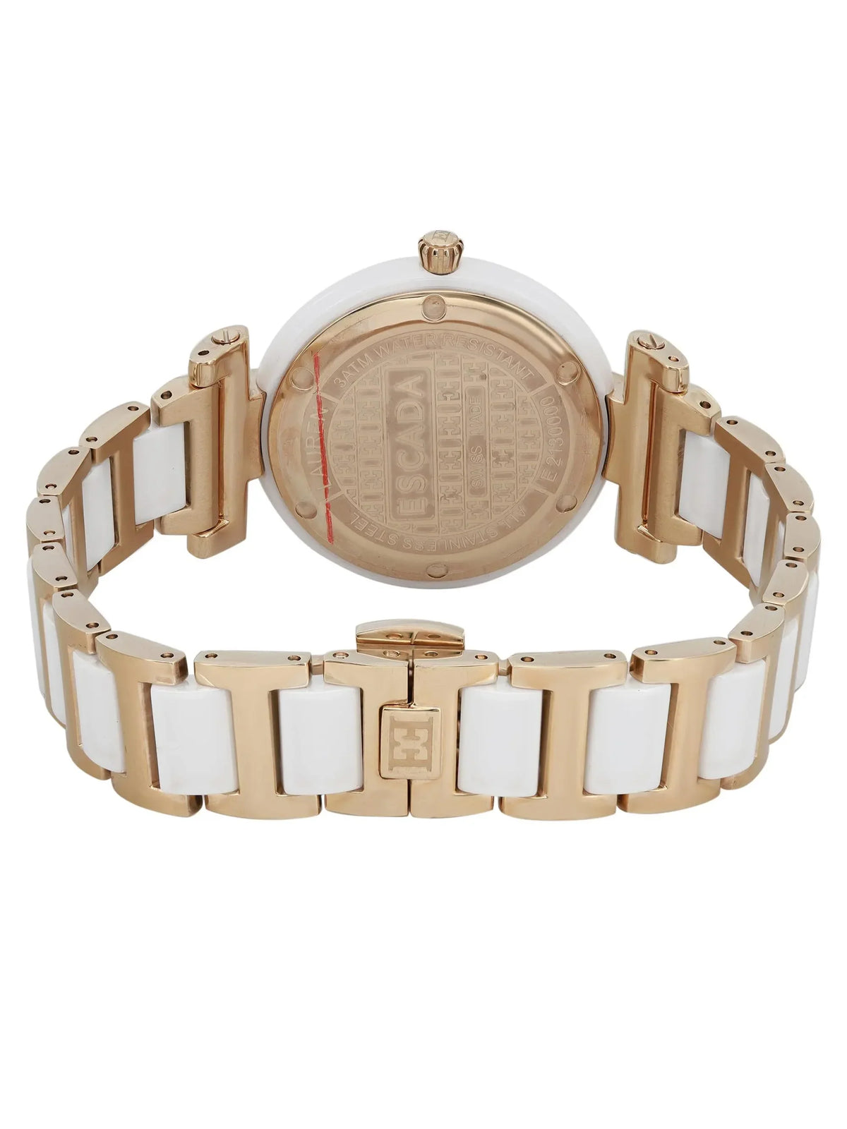 Pre-owned Escada Lauren Gold Tone Ceramic Ladies Watch E2135014 (Good)