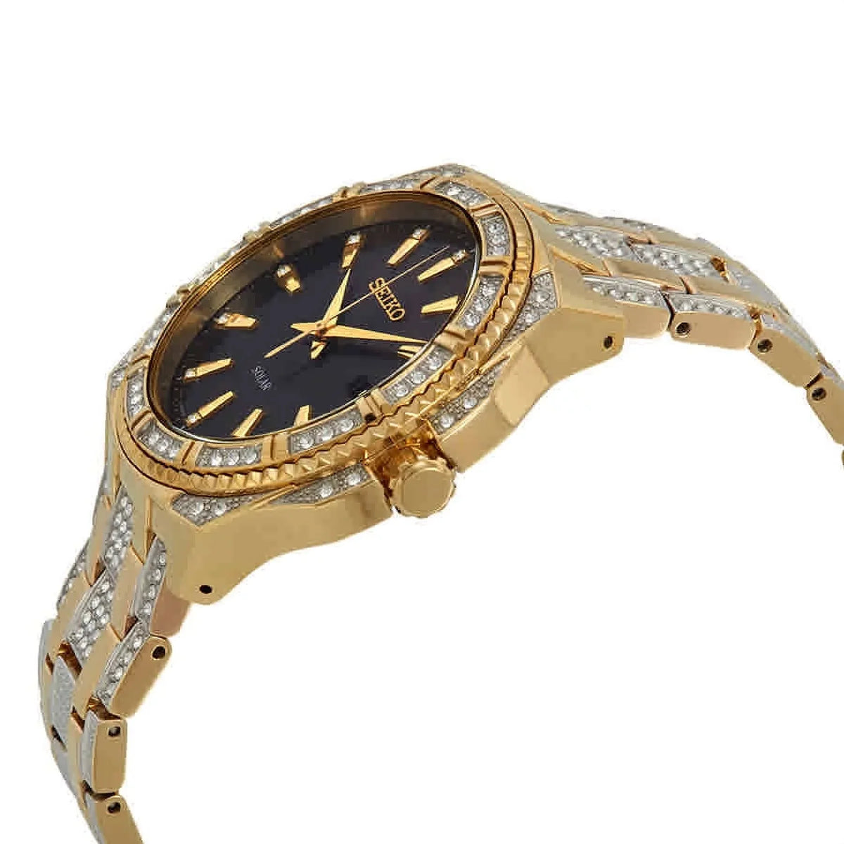 Sizeeiko Men's 'CRYSizeTAL SizeOLAR' Quartz Sizetainless Sizeteel Casual Watch SizeNE458
