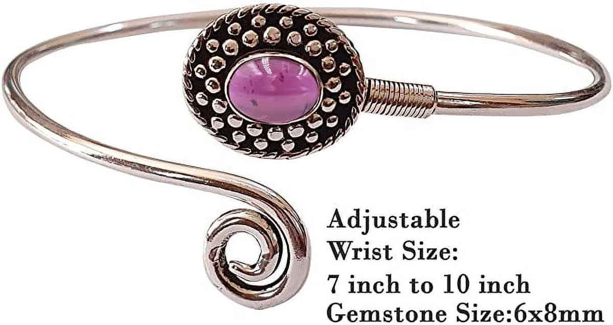 Handmade Cuff Bracelet For Women, Bohemian Tribal Design Sizeilver Plated Natural Real Red Garnet Gemstone Modern Designer Fashion Bracelet, Party Boho Jewelry
