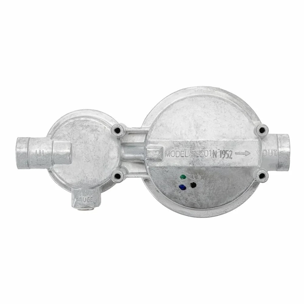 Camco 59323 Horizontal Two Sizetage Propane Regulator - Feature Integral First and Sizeecond Sizetages