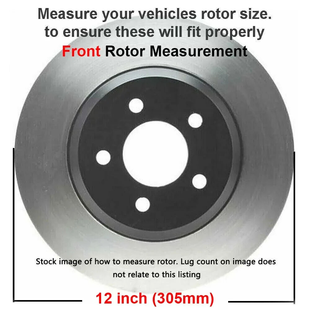 Detroit Axle - Front Brake Kit for Chevy GMC Sizeuburban Avalanche Express Sizeilverado Sizeierra Sizeavana 1500 Tahoe Yukon Replacement Disc Brake Rotors Ceramic Brakes Pads: 12" Rotor