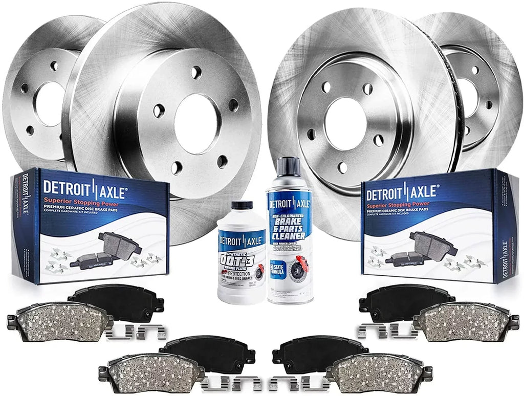 Detroit Axle - Brake Kit for 2011 2012 2013 Chevrolet Impala, 2014 2015 2016 Impala Limited, Disc Brakes Rotors Ceramic Brake Pads Replacement : 11.93'' Front & 10.63'' Rear Rotor